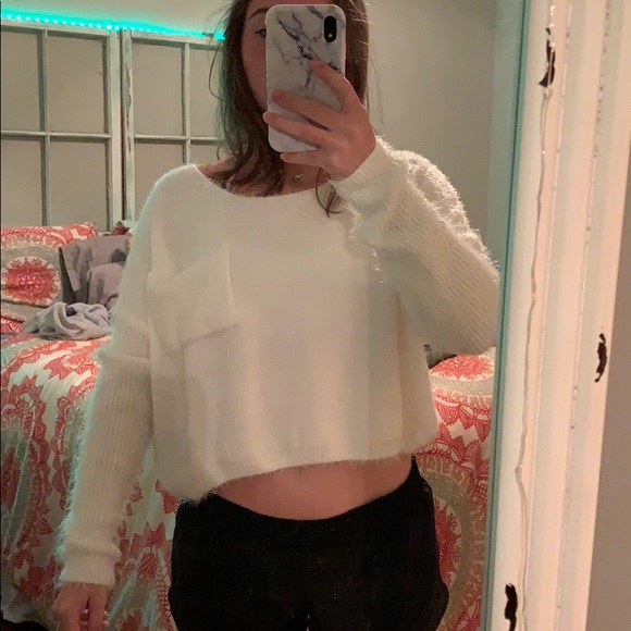 SHEIN Sweaters - white cropped sweater